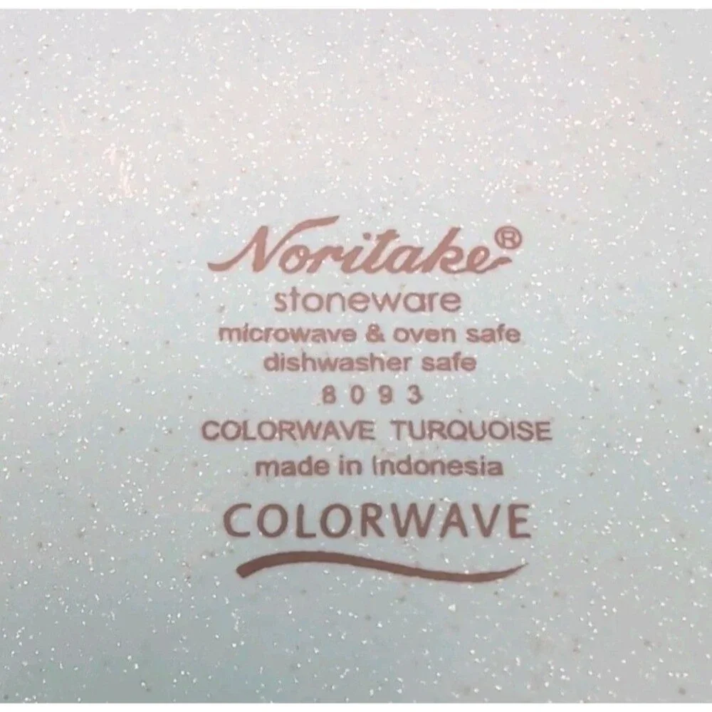 Noritake Colorwave Turquoise Dinner Plates Square Set Of 4 stoneware 8093 Vtg